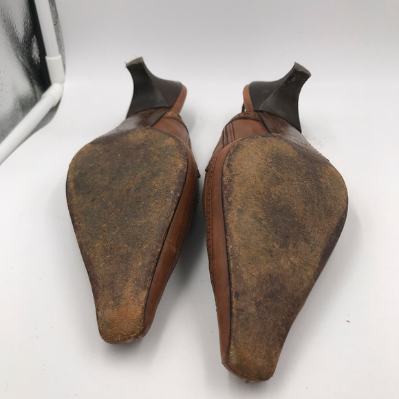 VTG Prada Point Toe Wingtip Slingback Heeled Mule - Picture 5 of 5